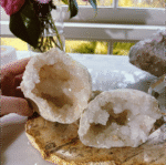 Clear Quartz Geode Pair