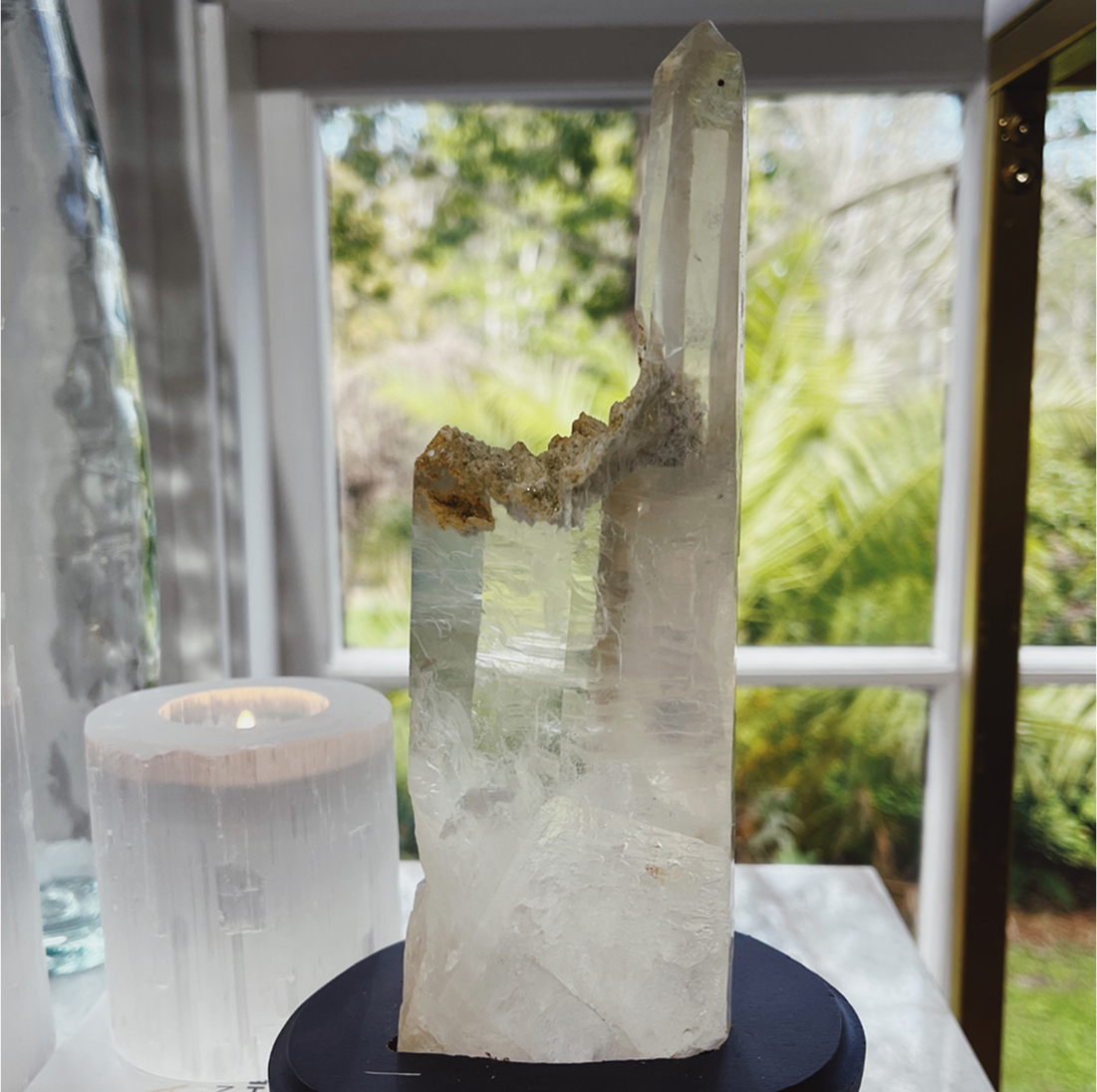 Lemurian Quartz Point on Stand