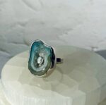 Teal Agate with Topaz Ring
