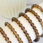 Smoky Quartz Bead Bracelet 6mm - Image 3