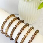 Smoky Quartz Bead Bracelet 6mm