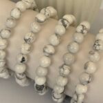 White Howlite Bead Bracelet 6mm