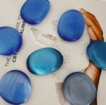 Cats Eye Blue Flat Stone