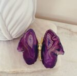 Agate Butterfly Dyed Purple