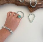 Aquamarine and Moonstone Pebble Bracelet - Image 8
