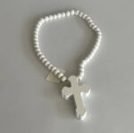 White Beaded Cross - Image 3