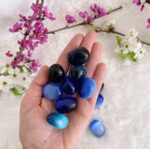 Cats Eye Blue Tumbled Stone - Image 3