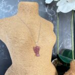 Strawberry Quartz Angel Pendant 30mm