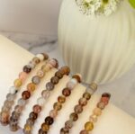 Botswana Natural Agate Bead Bracelet  6mm - Image 2