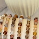 Botswana Natural Agate Bead Bracelet  6mm