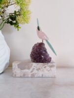 Rose Quartz and Green Aventurine Cockatoo - Image 4