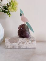 Rose Quartz and Green Aventurine Cockatoo - Image 3