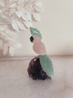 Rose Quartz and Green Aventurine Cockatoo - Image 2