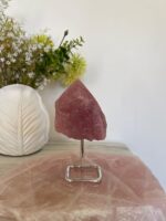 Rose Quartz Point on Chrome Stand - Image 3