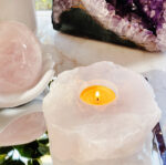 Rose Quartz Candle Holder