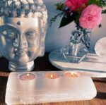 Selenite 3 hole Candle Holder