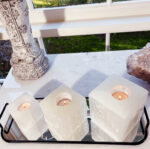 Selenite Cube Candle Holders
