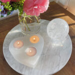 Selenite Heart Candle Holder 3 hole - Image 3