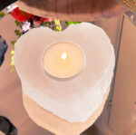 Selenite Heart Candle Holder