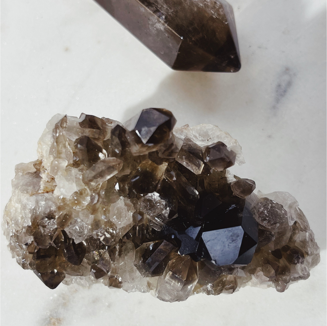 Smoky Quartz Cluster